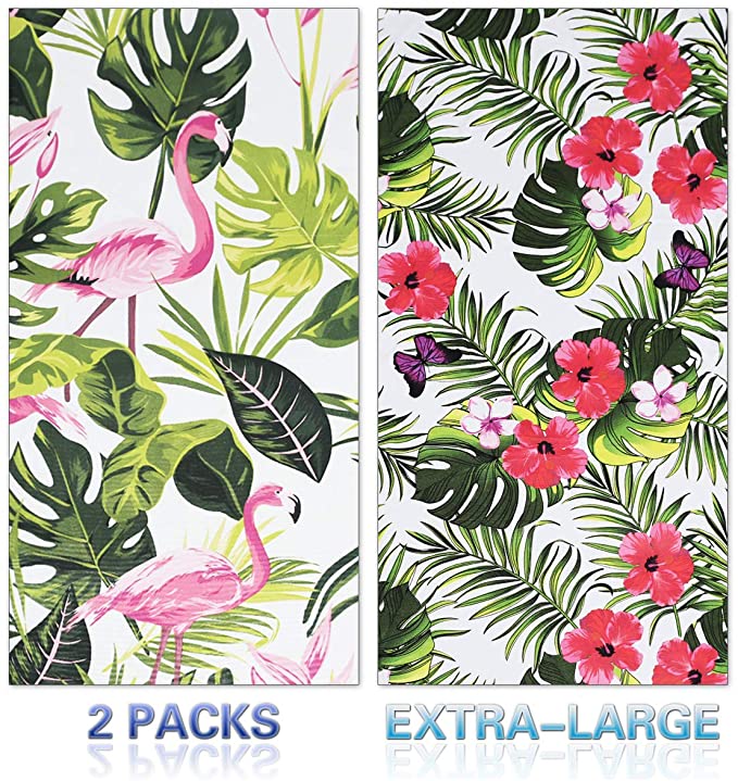 Fuklindy 2 Pack Oversized Beach Towel Clearance , Extra Large Fast Quick Dry Sand Free Proof Mat Travel Stuff Cool Pool Microfiber Towel for Adults Men Women Mom Dad Funny Gift , 74"x36"-Boho Stripe