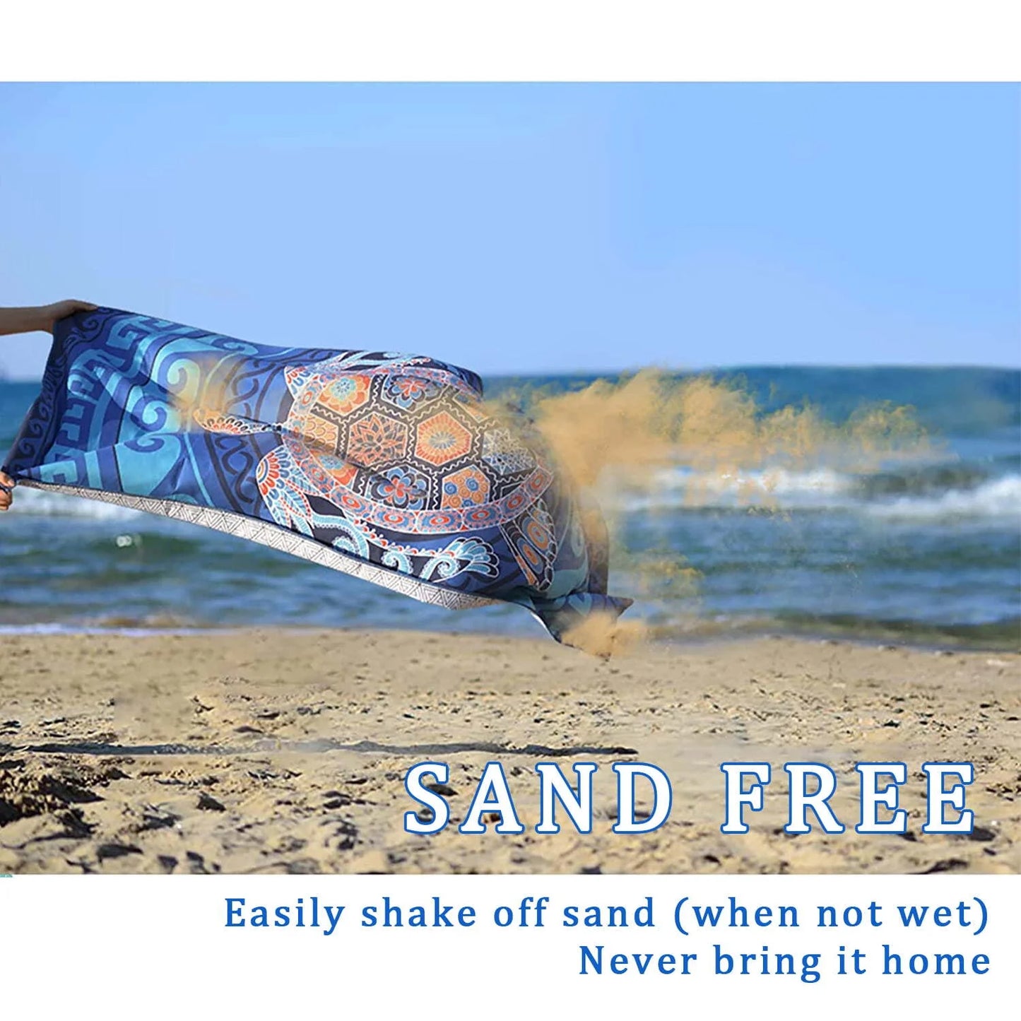Genovega 4PCS Microfiber Soft Beach Towel Oversized 72" x 36" Extra Large XL Pool Blanket Set Sand Free Mat , Travel Swim Quick Dry Towels Sand proof Bulk Camp Gift for Women Men Adults Blue Shark Flamingo