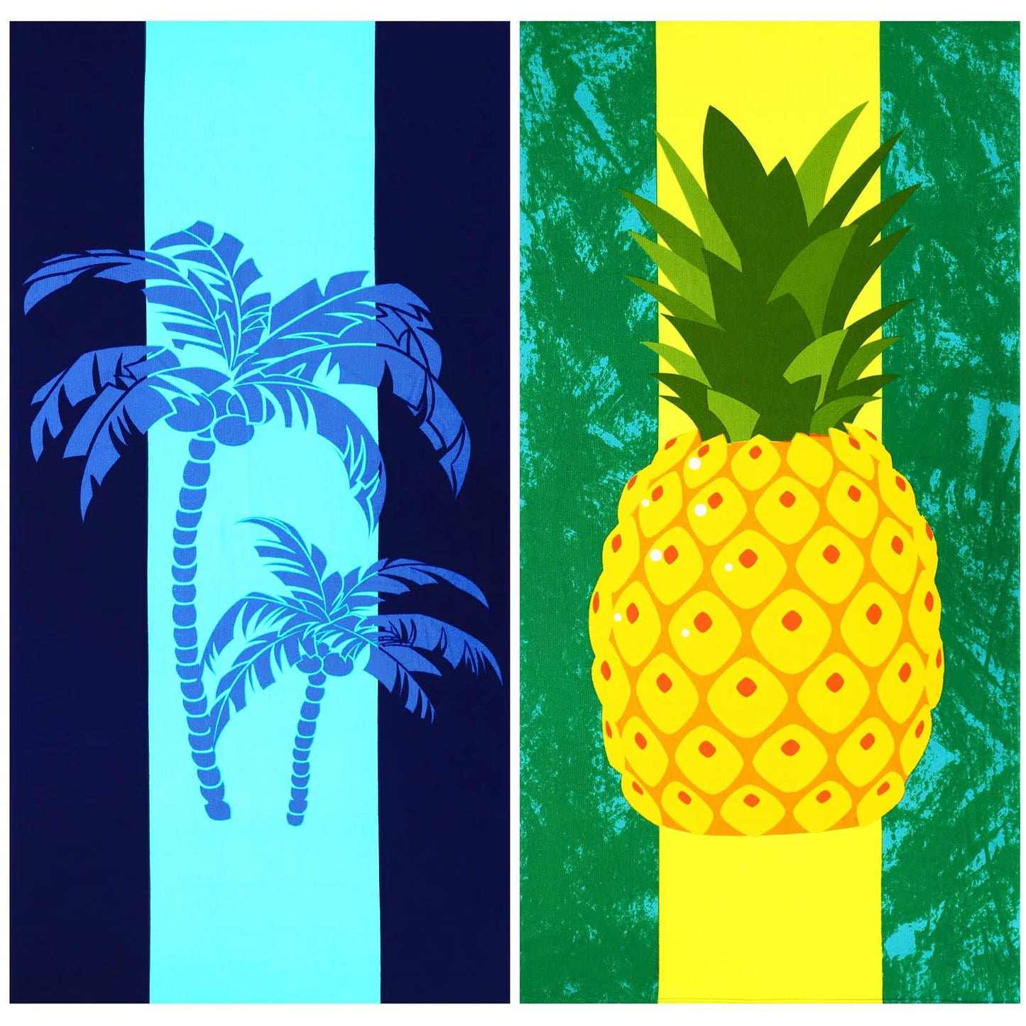 Fuklindy 2 Pack Oversized Beach Towel Set, Extra Large Long XL Microfiber Pool Swim Towels, Quick Dry Super Absorbent Sandless Travel Towels Blanket Bluk, Adult Men Vacation Essentials ,74"x36"- Shark Turtle