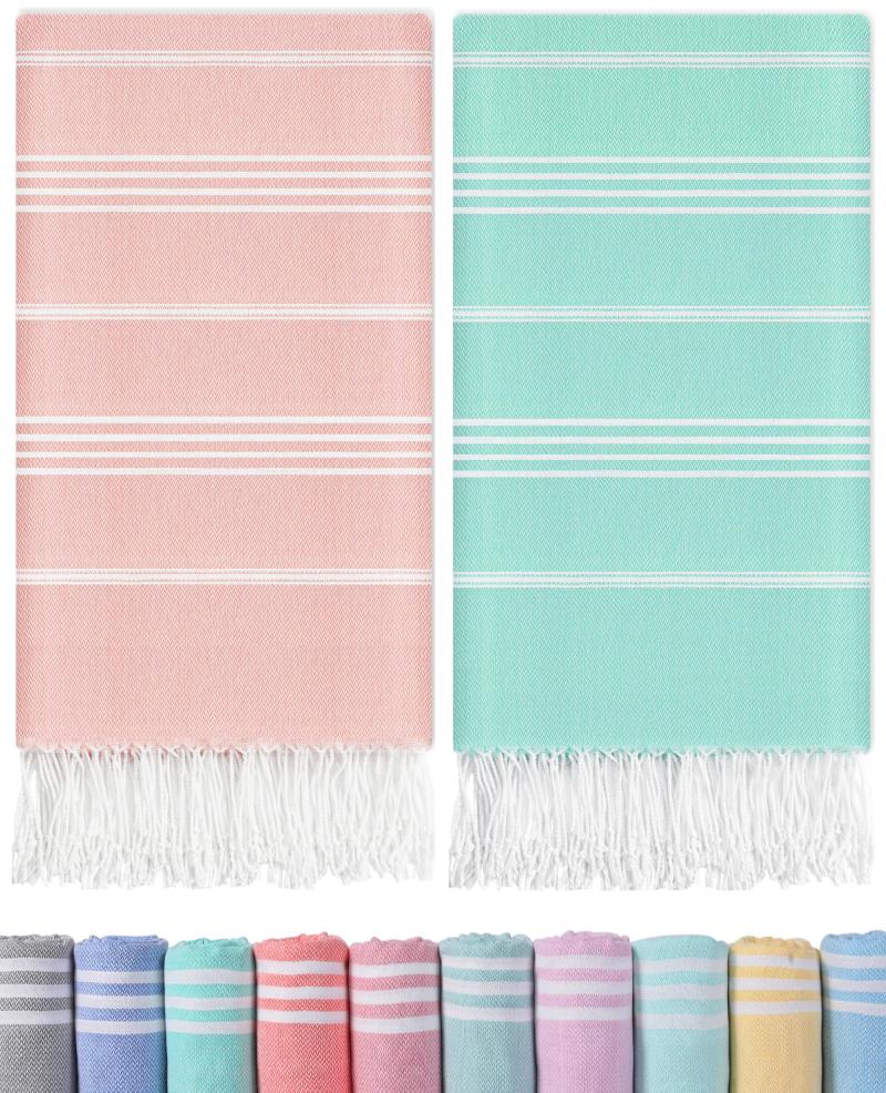 Turkish Beach Towel Oversized Cotton Sand Free Quick Dry Pool Swim Towel Packable Foldable Extra Large Xl Big Beach Towel Adult Vacation Travel Essentials Cruise Accessories Must Haves Clearance