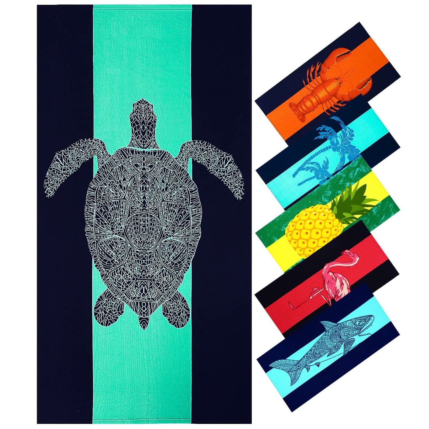 Fuklindy Oversized Terry Beach Towel 36 x 72 in Soft Extra Large Pool Swim Towels for Adult Women Gift Big Travel Blanket Cruise Must Haves Vacation Accessories Essentials Gear Stuff Orange Lobster