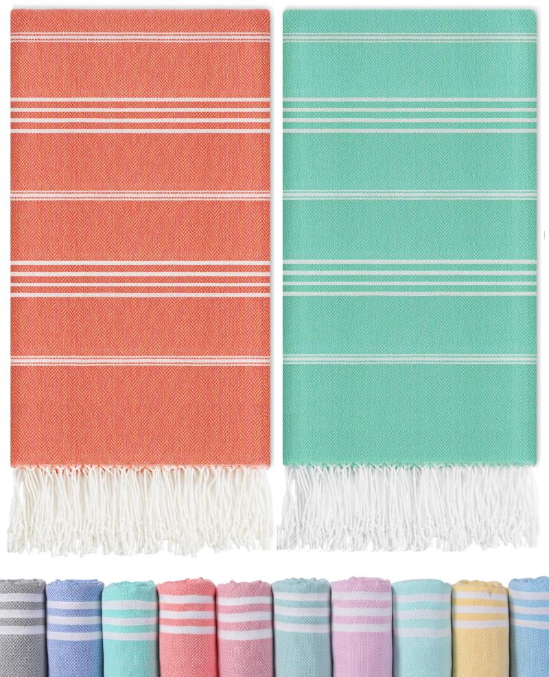 Turkish Beach Towel Oversized Cotton Sand Free Quick Dry Pool Swim Towel Packable Foldable Extra Large Xl Big Beach Towel Adult Vacation Travel Essentials Cruise Accessories Must Haves Clearance
