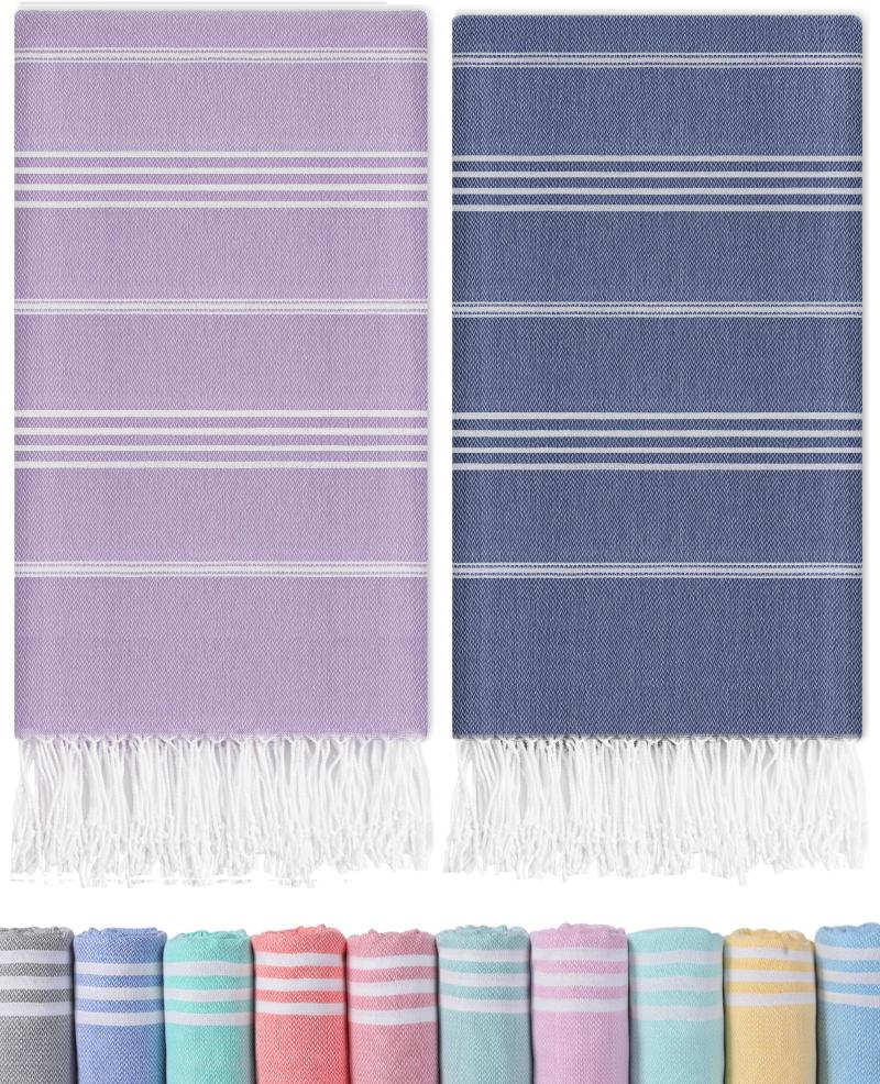 Turkish Beach Towel Oversized Cotton Sand Free Quick Dry Pool Swim Towel Packable Foldable Extra Large Xl Big Beach Towel Adult Vacation Travel Essentials Cruise Accessories Must Haves Clearance