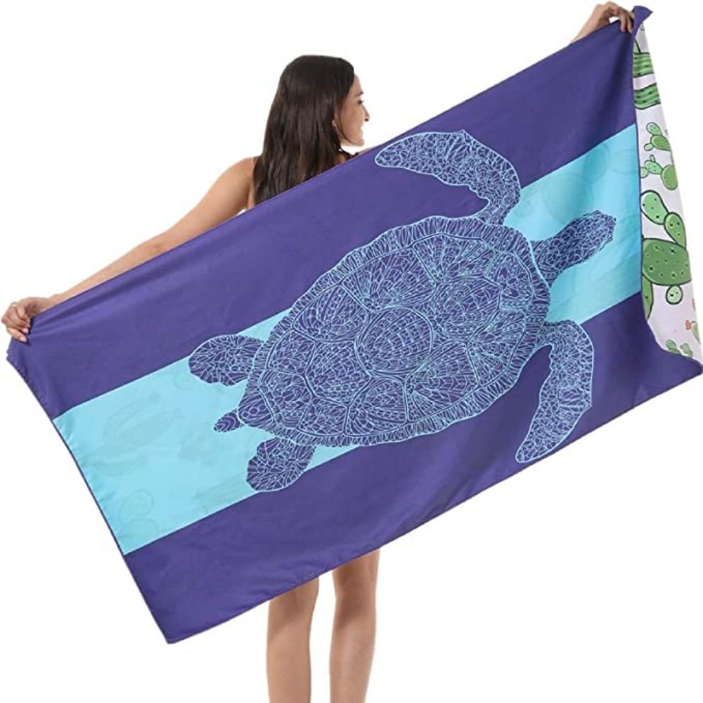 Fuklindy Microfiber Sand Free Beach Towel - 63" x 32" Oversized Quick Dry Travel Towels Super Absorbent Sandless Lightweight , Outdoor Extra Large Big Swim Towel for Adults Women Men - Black Mandala