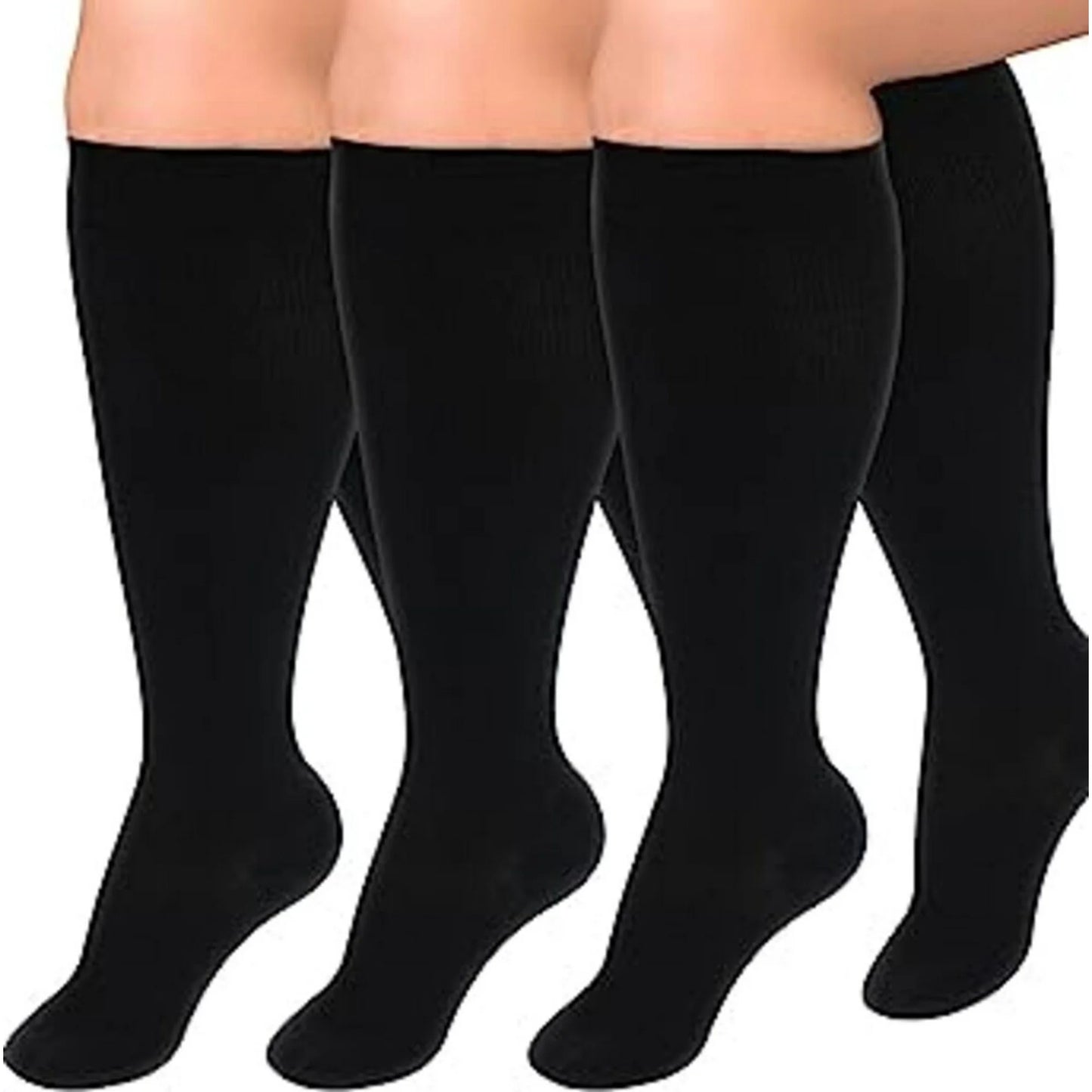 Fuklindy Plus Size Compression Socks for Women Men 20-30 mmHg 2xl 3xl 4xl , Wide Calf High Tights Long SocksStockings Best Support for Circulation, Running