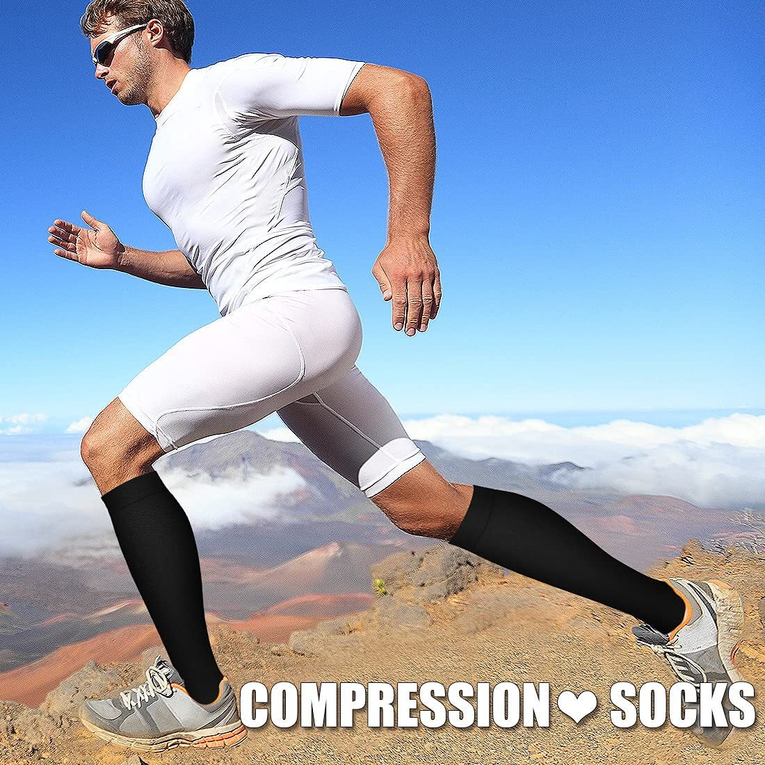 Fuklindy 3 Pairs Medical Sport Compression Socks - 15-20mmhg Graduated Knee-High Support for Men & Women, Ideal for Soccer, Running, and Nurses