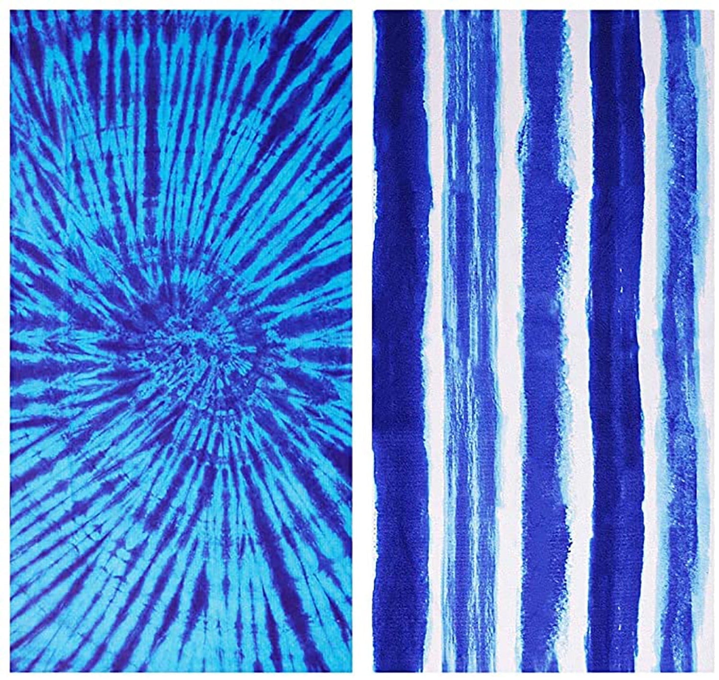 2 Pack Oversized Beach Towel Clearance , Extra Large Fast Quick Dry Sand Free Proof Mat Travel Stuff Cool Pool Microfiber Towel for Adults Men Women Mom Dad Funny Gift , 74"x36"-Boho Stripe