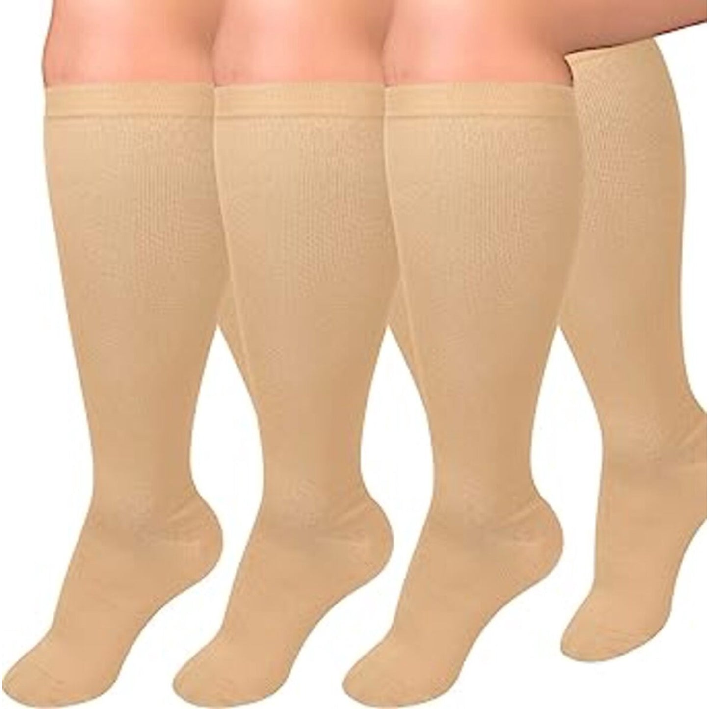 Fuklindy Plus Size Compression Socks for Women Men 20-30 mmHg 2xl 3xl 4xl , Wide Calf High Tights Long SocksStockings Best Support for Circulation, Running