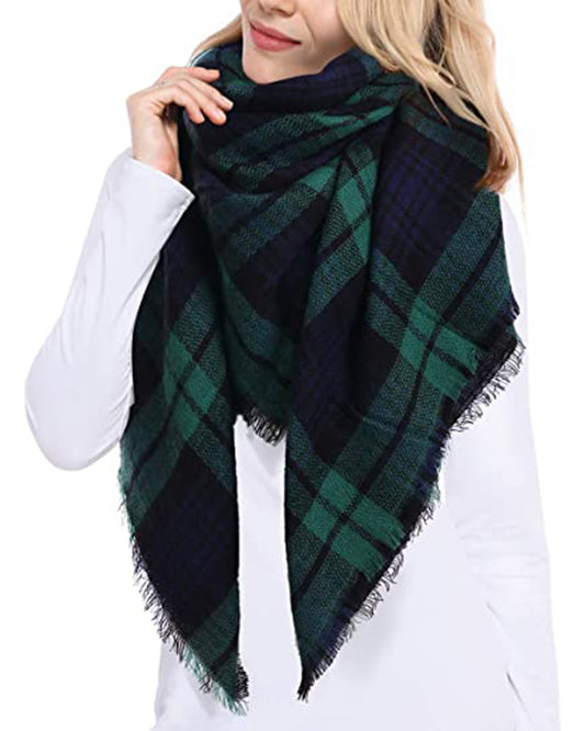 Women's Scarf Winter Thick Warm Super Soft Luxurious Feel Knit Large Plaid Scarf Unisex for Men and Women Oversized Wrap and Shawl Beige