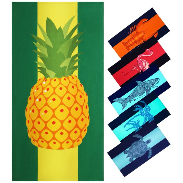 Fuklindy Oversized Terry Beach Towel 36 x 72 in Soft Extra Large Pool Swim Towels for Adult Women Gift Big Travel Blanket Cruise Must Haves Vacation Accessories Essentials Gear Stuff Orange Lobster