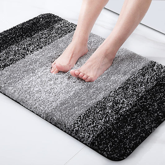 Bathroom Rug Mat, Extra Soft and Absorbent Microfiber Bath Rugs, Bath Mats for Bathroom Non Slip, Thick Durable Absorbent Bath Rugs, Machine Wash Dry for Bathtub and Shower Floor, 16x24 Grey